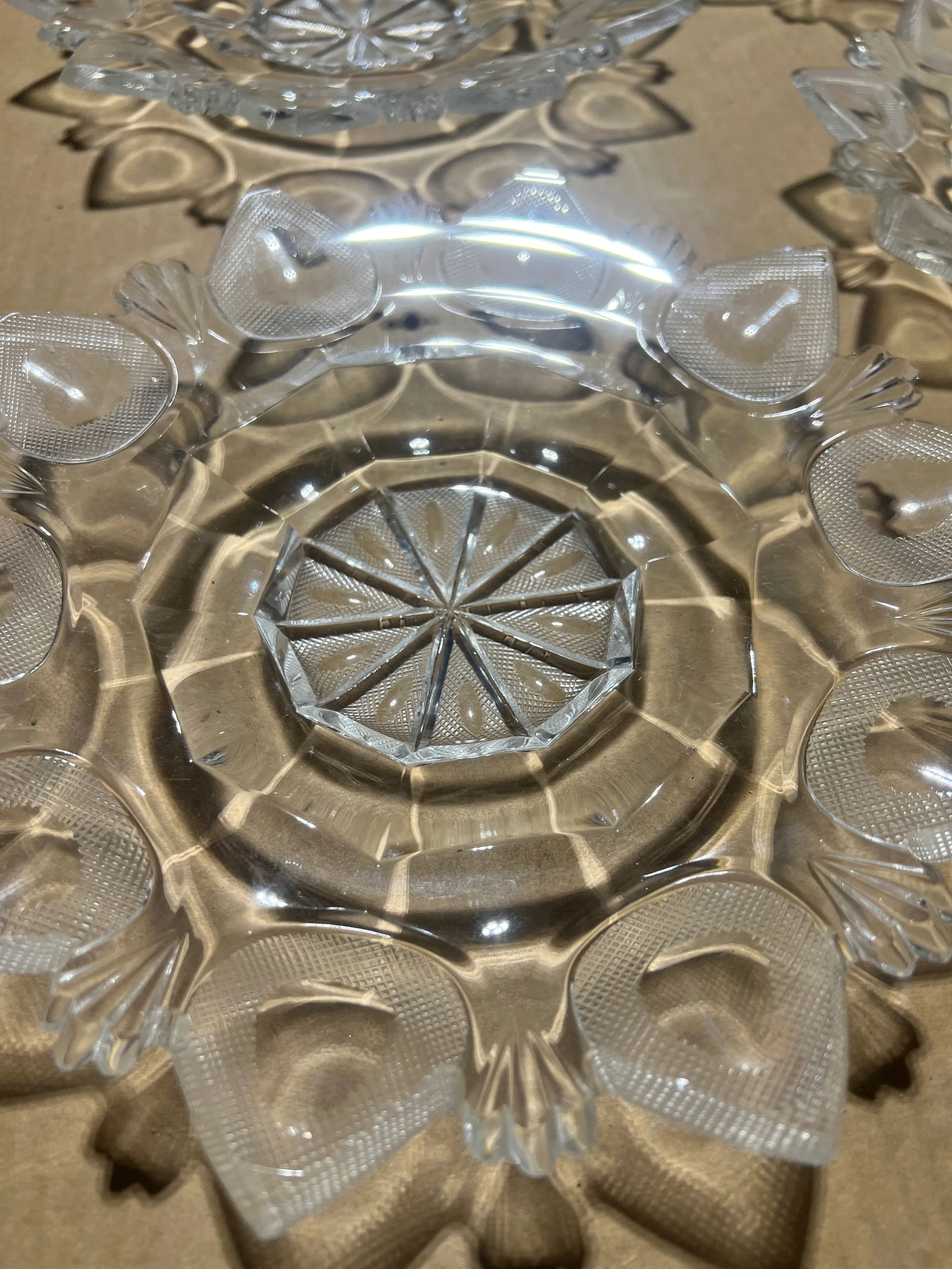 Exceptional 12 Piece American Brilliant Cut Glass Dinner / Dessert Service - 6