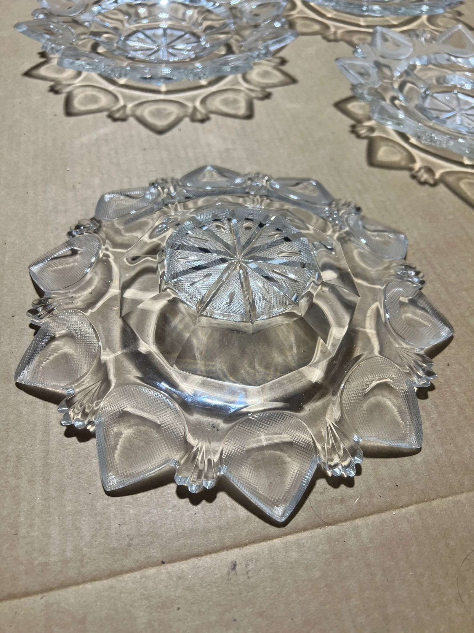 Exceptional 12 Piece American Brilliant Cut Glass Dinner / Dessert Service - 7