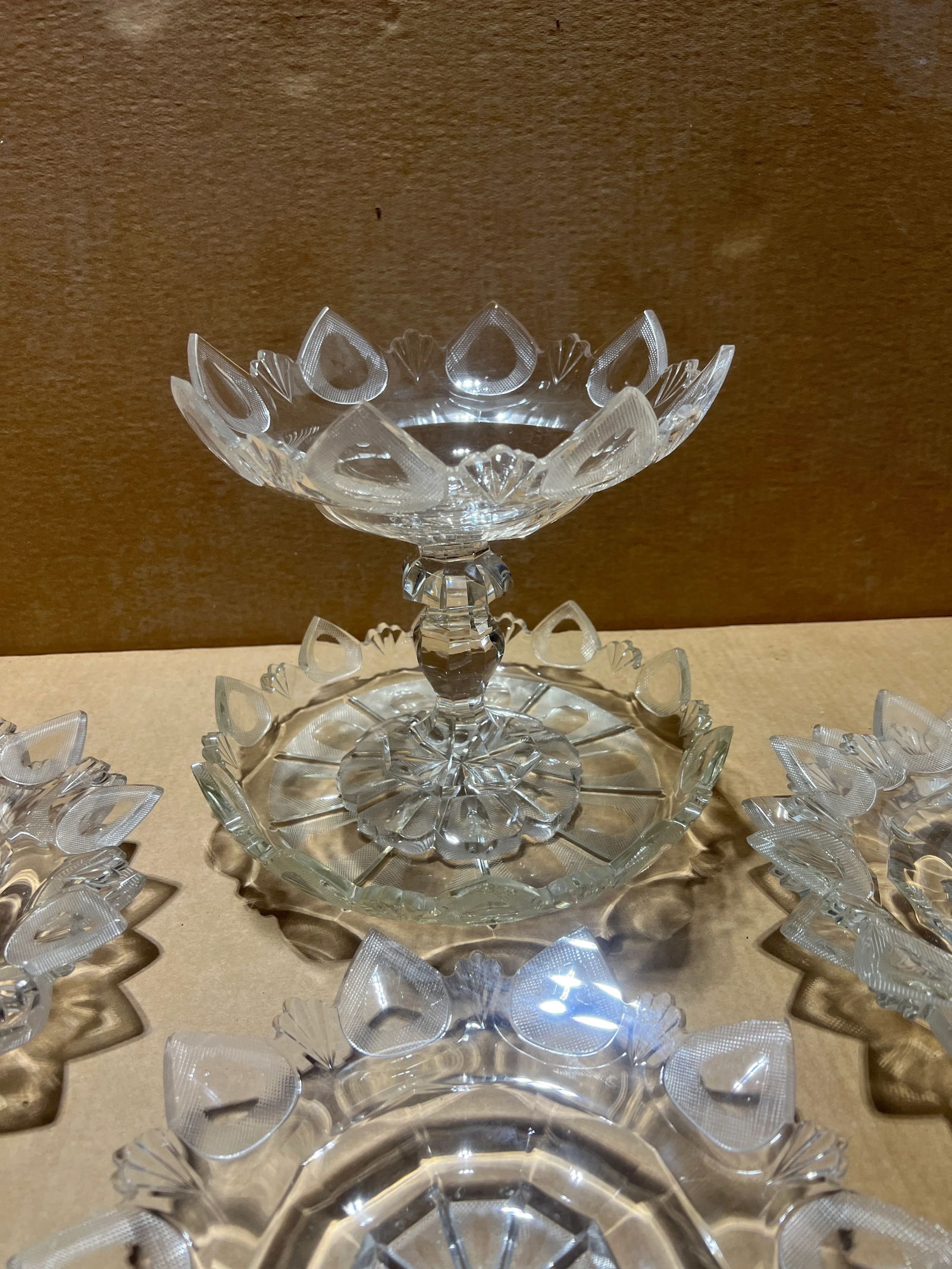 Exceptional 12 Piece American Brilliant Cut Glass Dinner / Dessert Service - 8