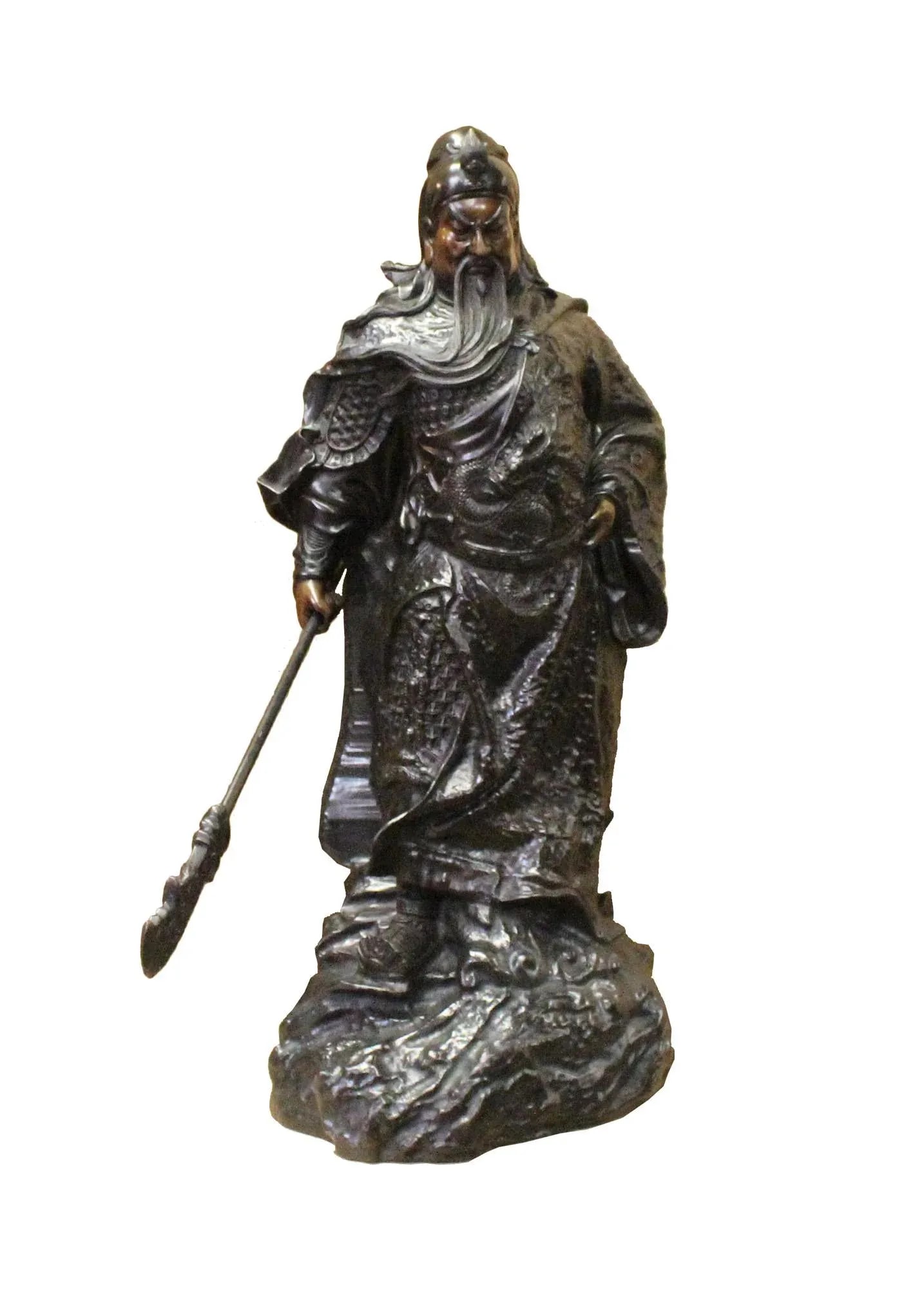 Chinese Handmade Metal Bronze General Quan Statue - 2