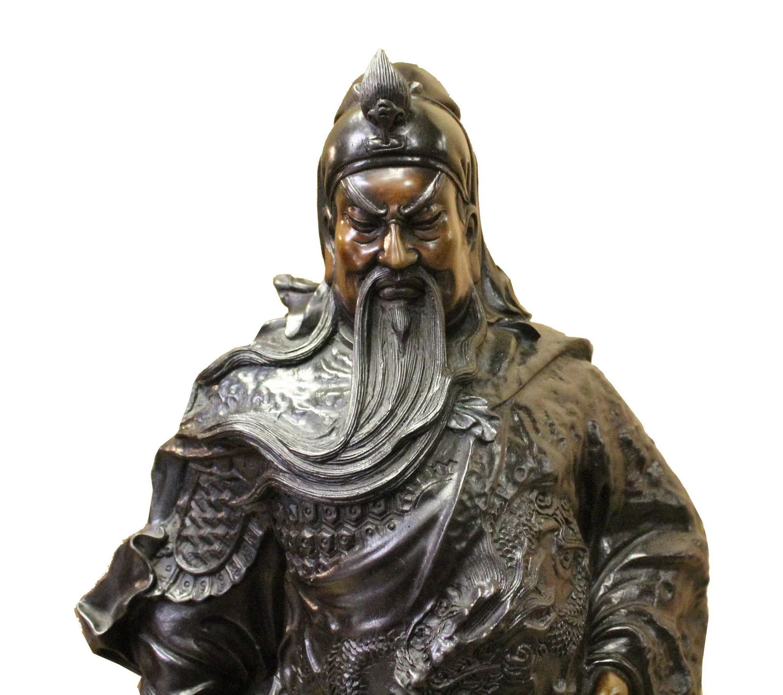 Chinese Handmade Metal Bronze General Quan Statue - 3