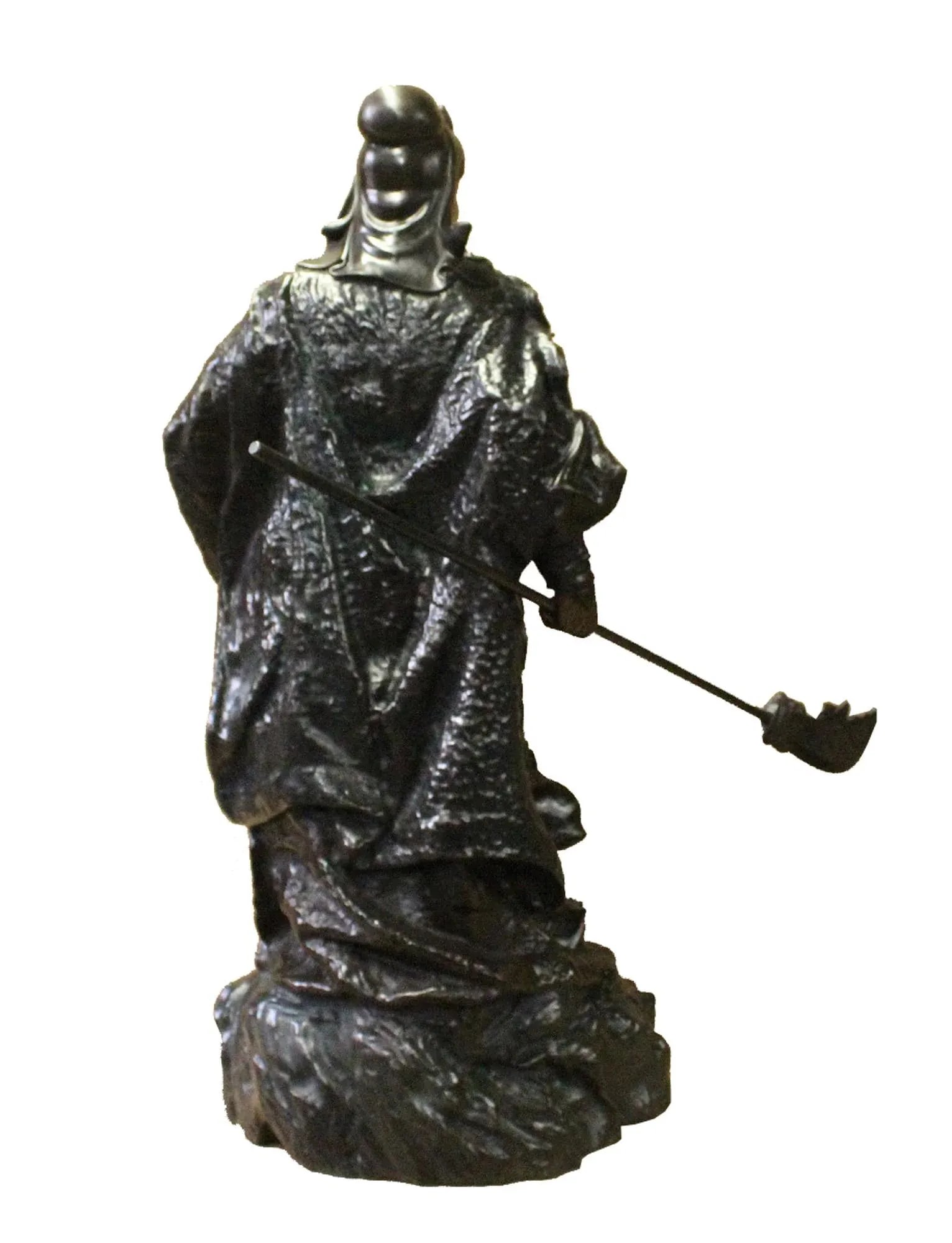 Chinese Handmade Metal Bronze General Quan Statue - 4