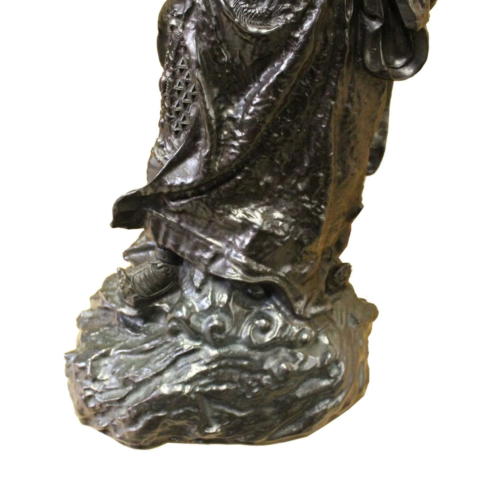 Chinese Handmade Metal Bronze General Quan Statue - 5