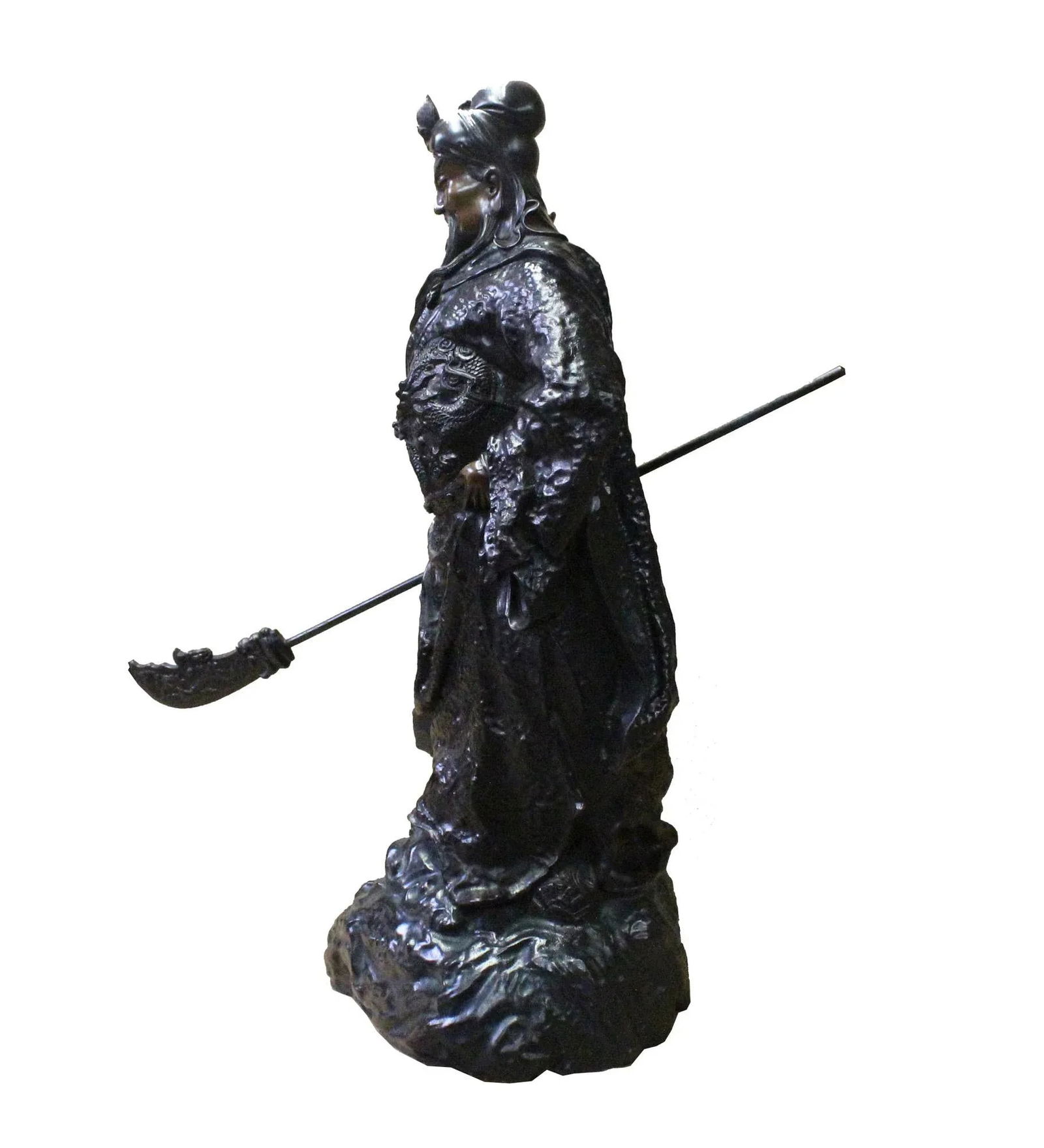 Chinese Handmade Metal Bronze General Quan Statue - 6