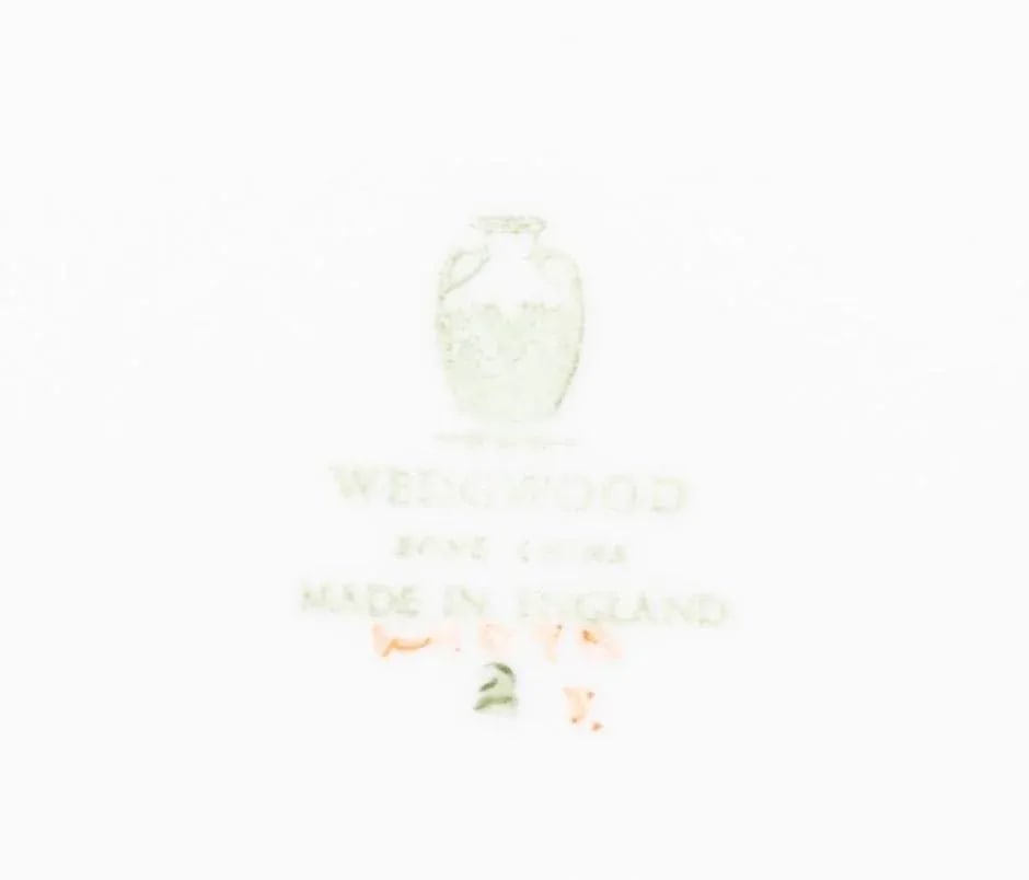 1920s Wedgwood Luster Ware Dinner Plates With Blue and Silver Flowed- Set of 12 - 2