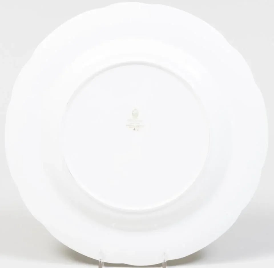 1920s Wedgwood Luster Ware Dinner Plates With Blue and Silver Flowed- Set of 12 - 3