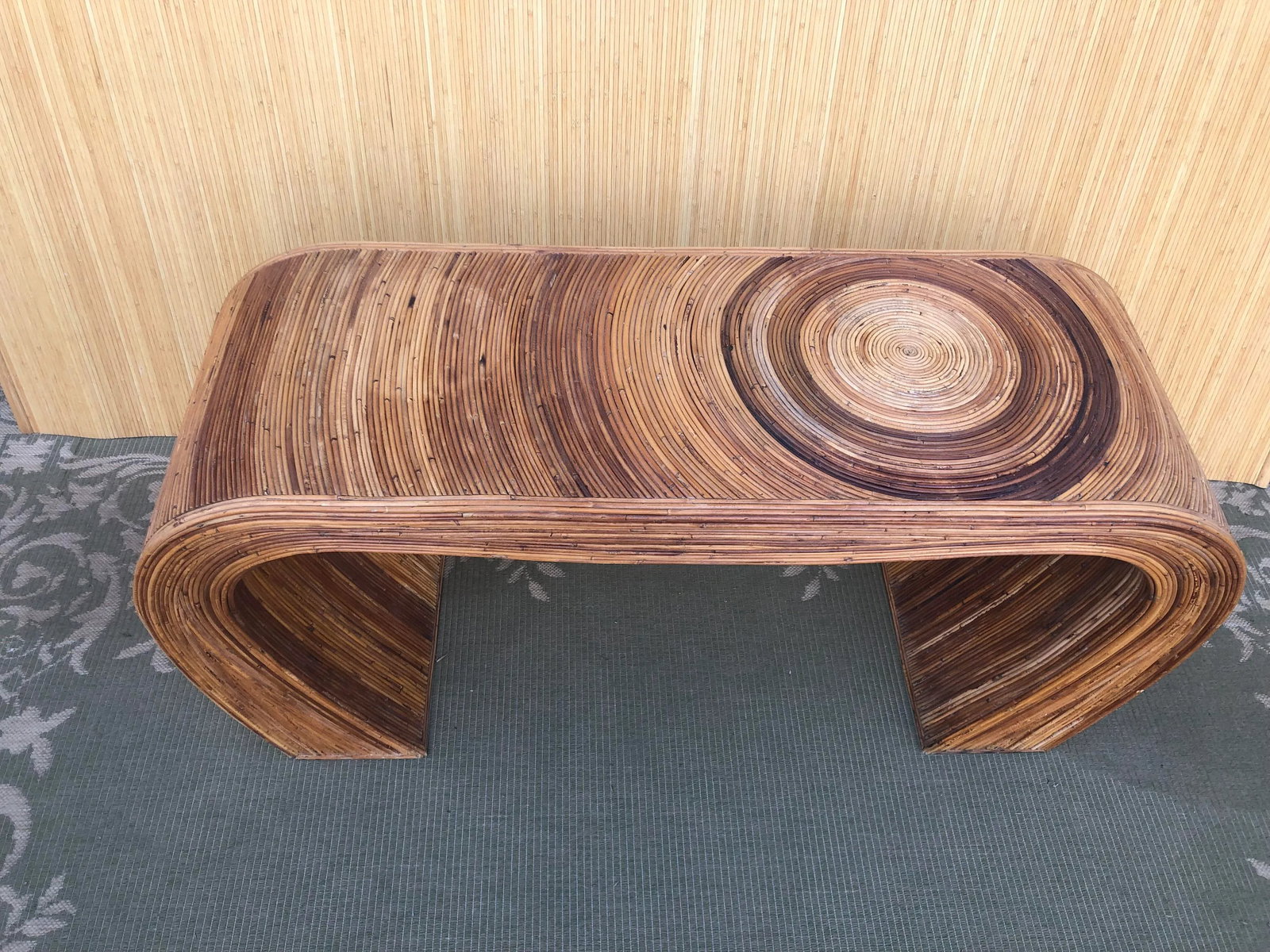 1970s Gabriella Crespi Style Pencil Reed Console Table. - 10