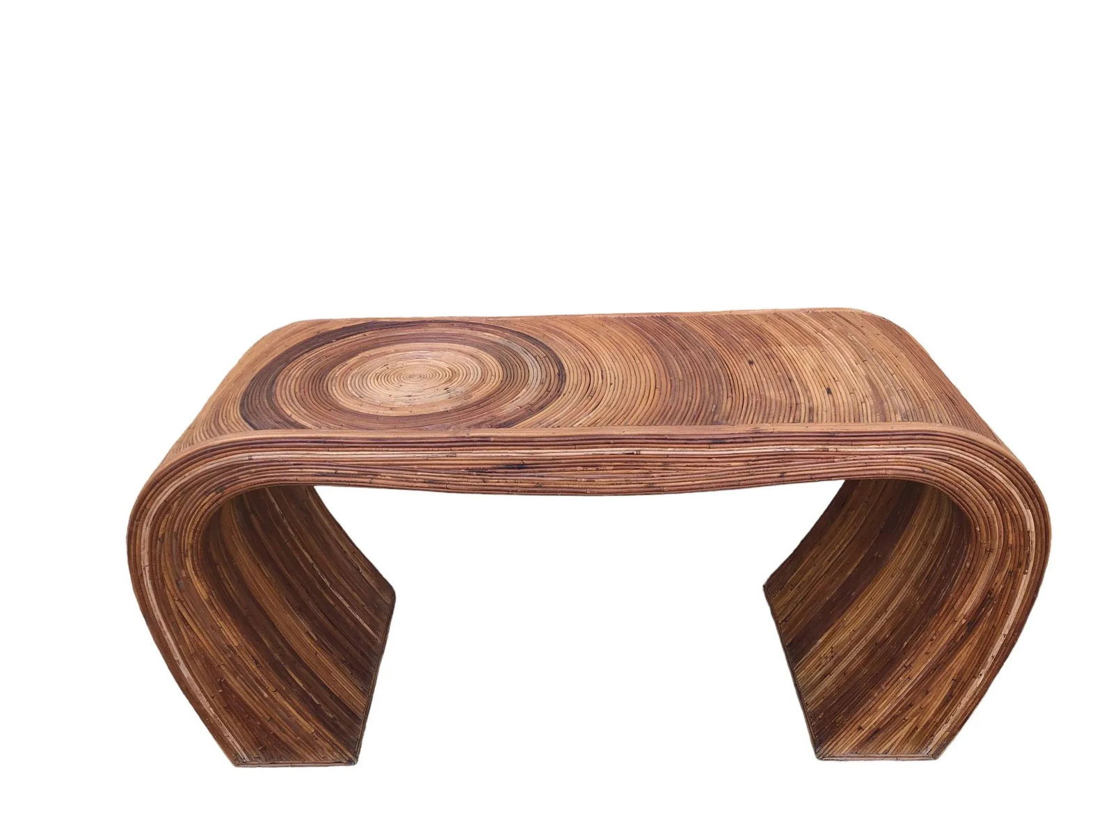 1970s Gabriella Crespi Style Pencil Reed Console Table. - 4