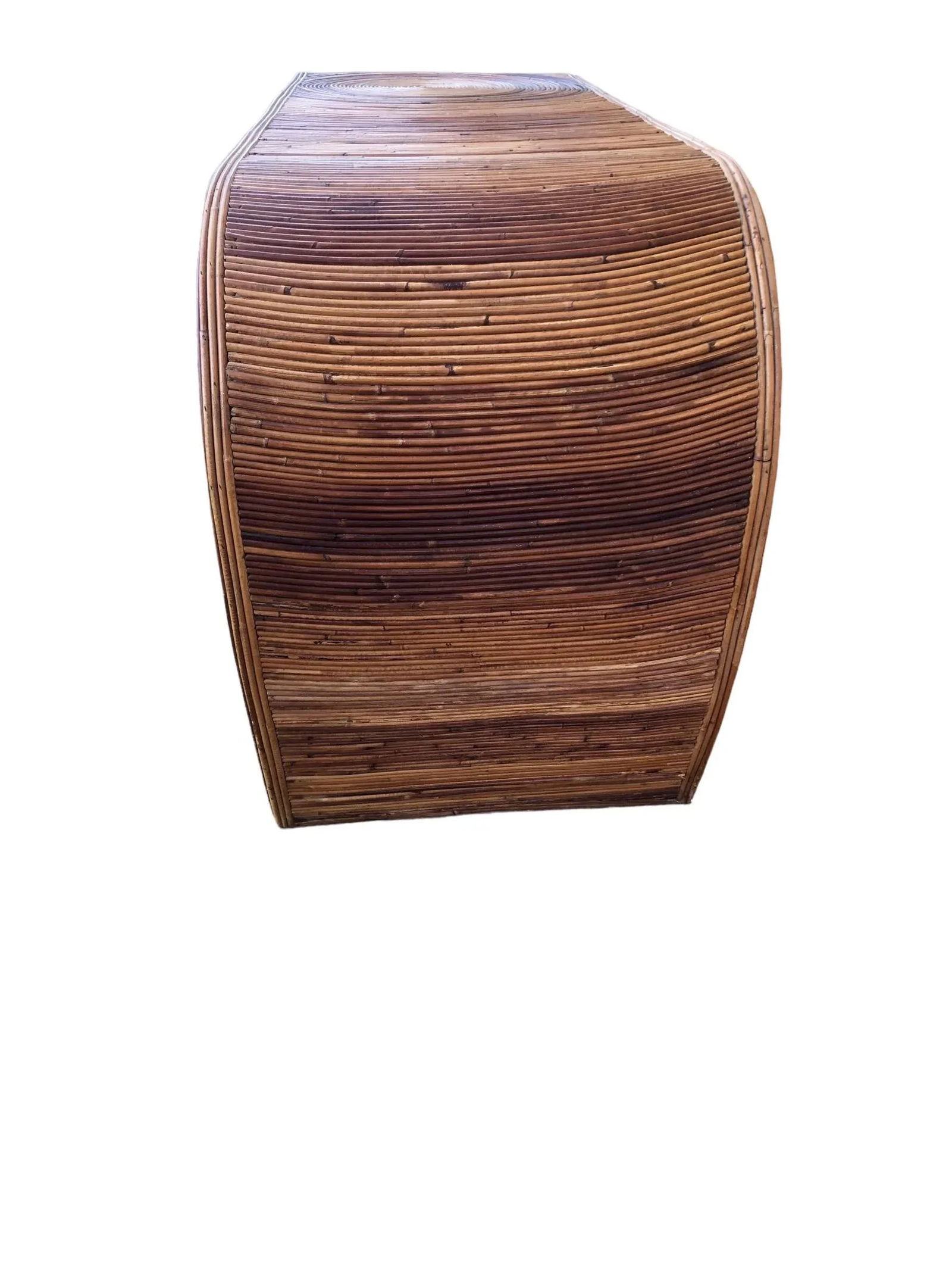 1970s Gabriella Crespi Style Pencil Reed Console Table. - 9