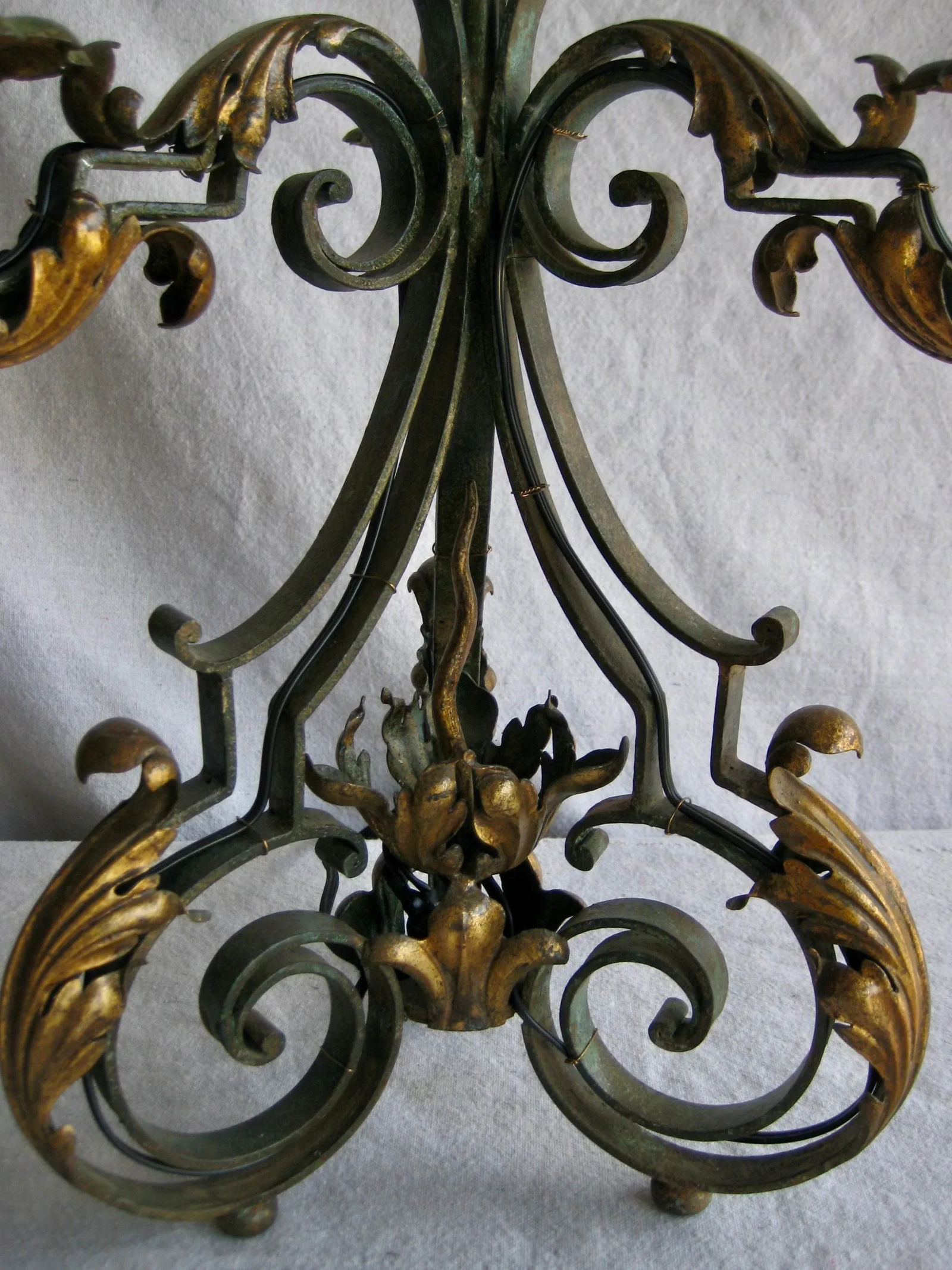 Pair of French Fer Forge Gilbert Poillerat Wrought Iron Three Lights Candelabras Lamps Circa 1920 - 8