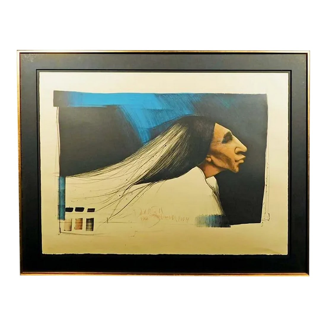 1980s Frank Howell "Dark Night" Custom Framed Hand Signed Artwork: Dark Night by Frank Howell Original Limited Edition Lithograph on Paper Hand signed, titled and numbered by the artist Image Size: 22" x 30" Frame Size: 32"x 40" Custom Frame Edition Number: 47/100 Ye