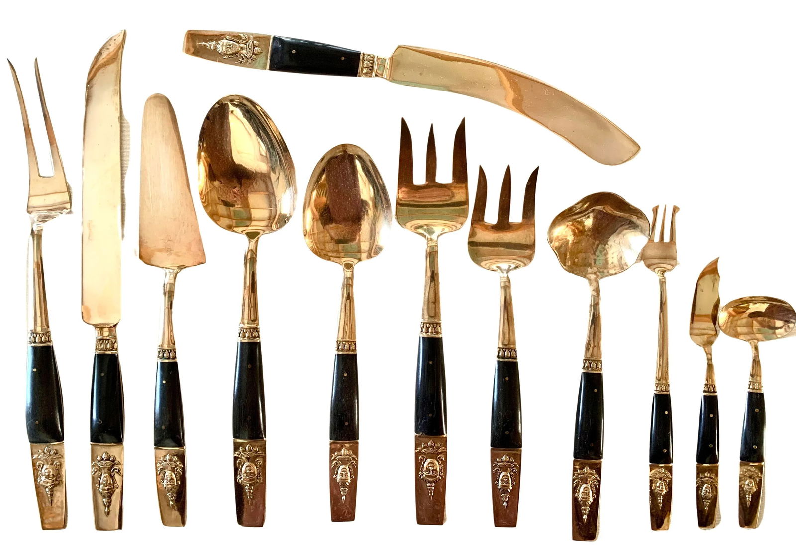 1960's Siam Thailand Rosewood & Brass Flatware Set - 132 Pcs. - 3