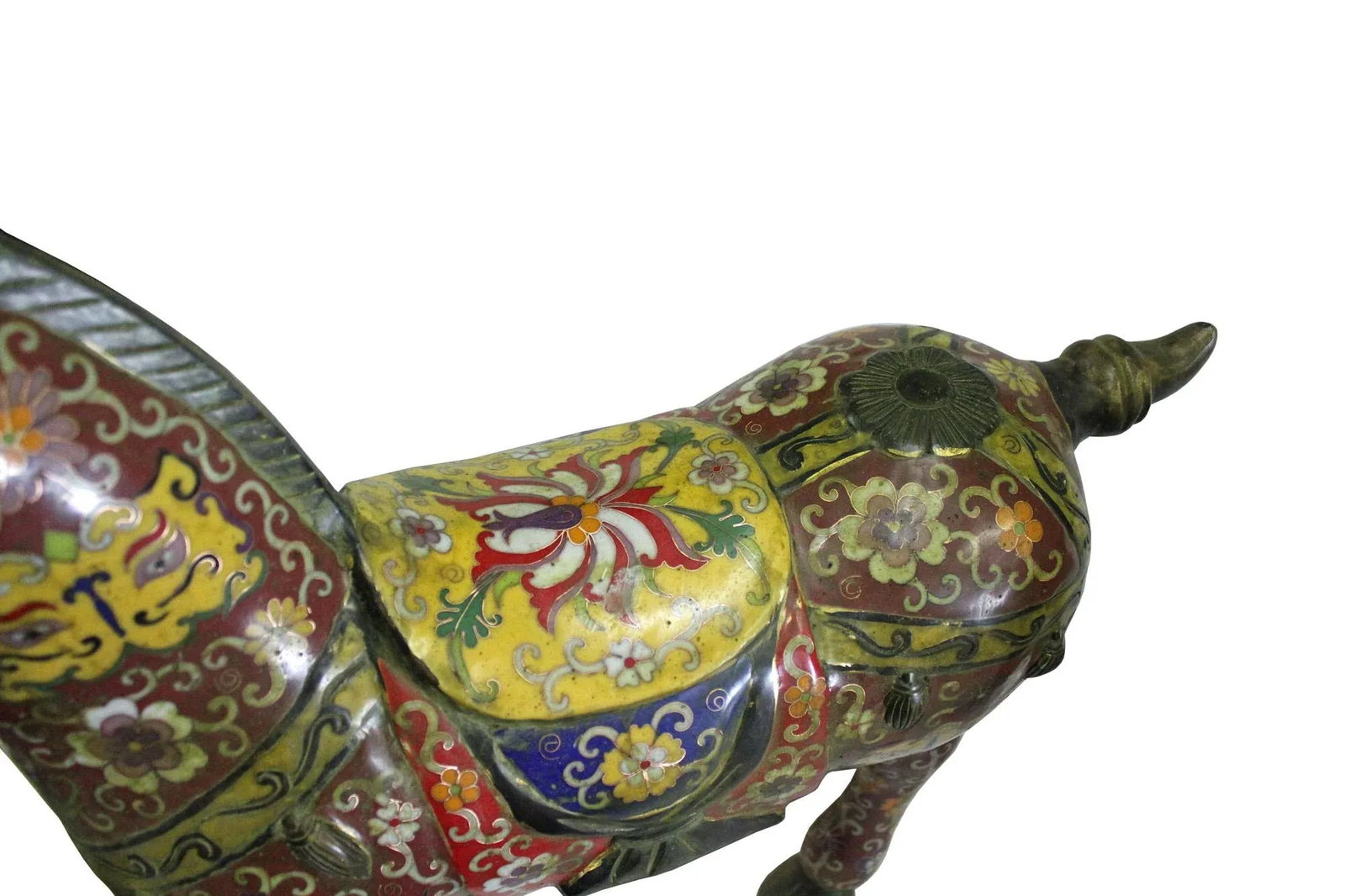 Chinese Brown Enamel Cloisonne Metal Horse Figures - a Pair - 6
