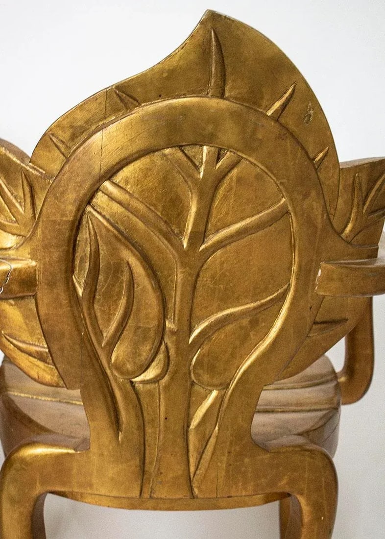 Bartolozzi & Maioli Italian Carved Wooden Leaf Chairs - a Pair - 6