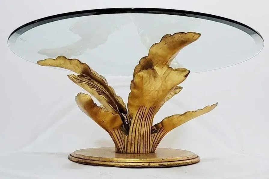 Hollywood Regency Carved Wood Gold Leaf Table - 2
