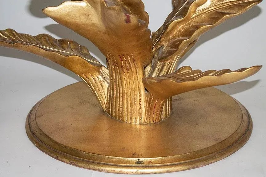 Hollywood Regency Carved Wood Gold Leaf Table - 3