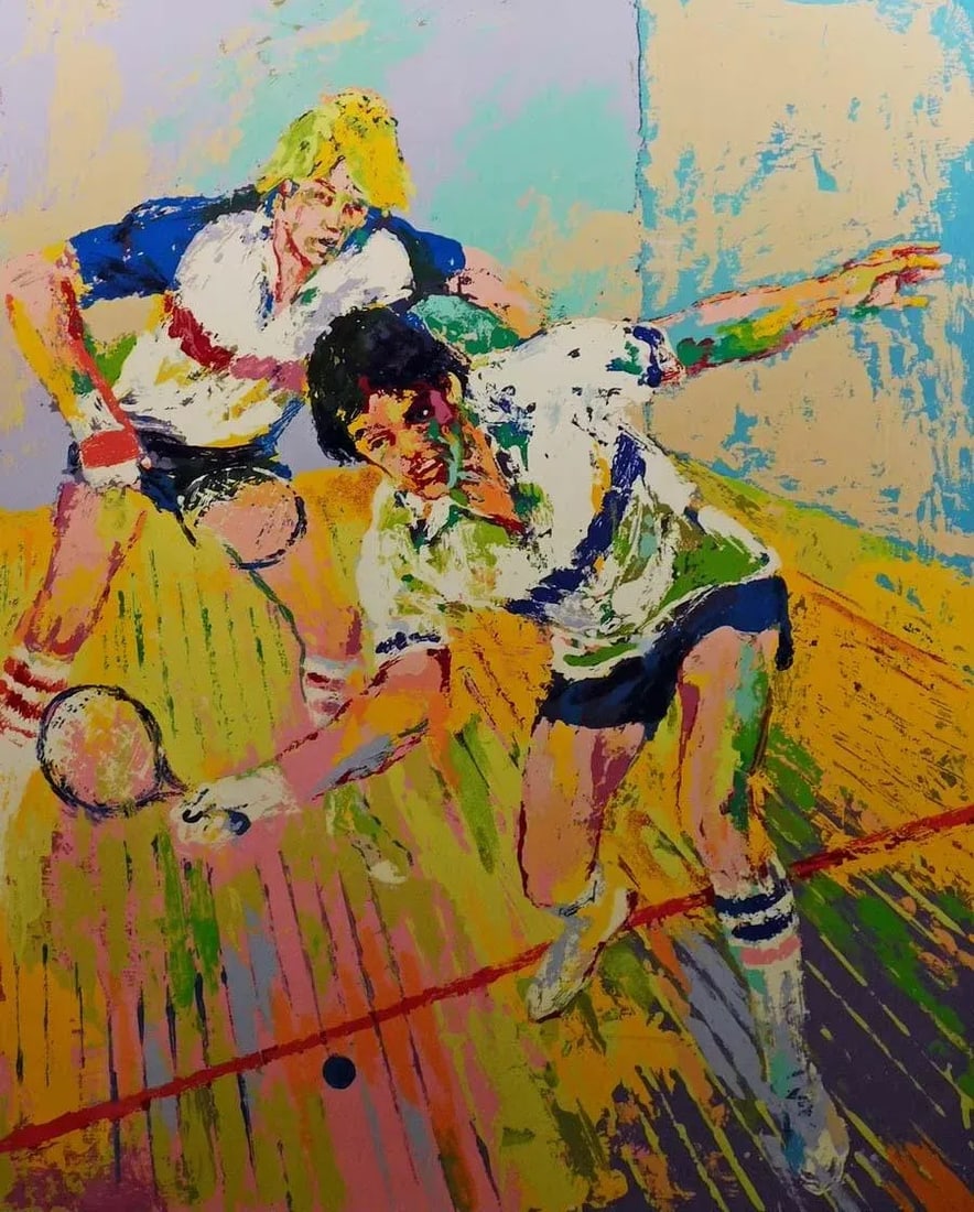 LeRoy Neiman "Racquetball" Hand Signed & Numbered Serigraph Sports Framed - 5