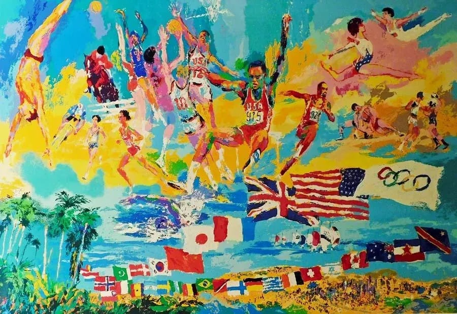 LeRoy Neiman "American Gold" Hand Signed & Numbered Olympic Serigraph - 2