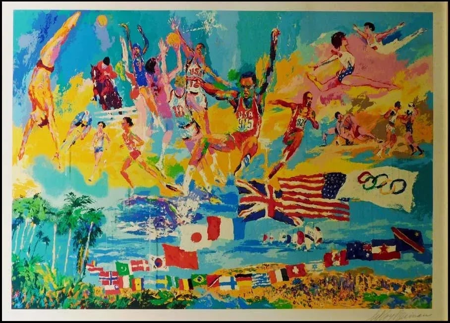 LeRoy Neiman "American Gold" Hand Signed & Numbered Serigraph Sports Olympic 115 - 2
