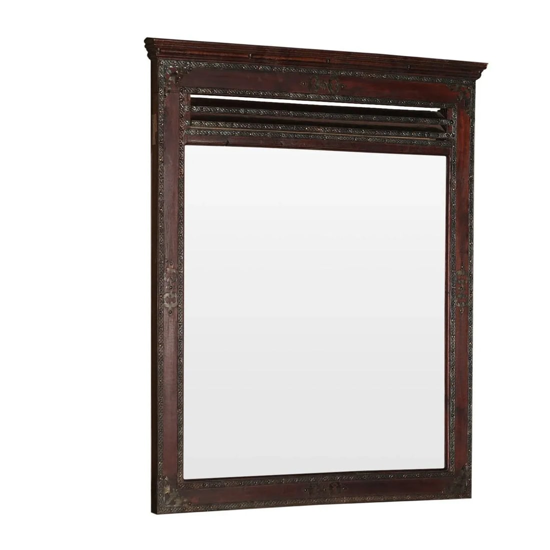Transitional Style Vanity Mirror With Metal Accent - 3
