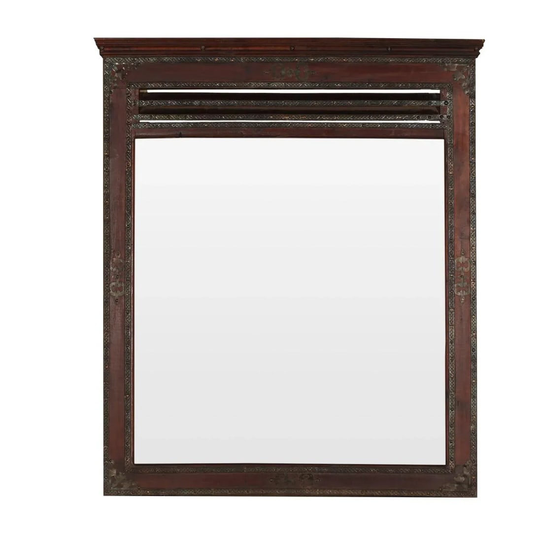 Transitional Style Vanity Mirror With Metal Accent - 4