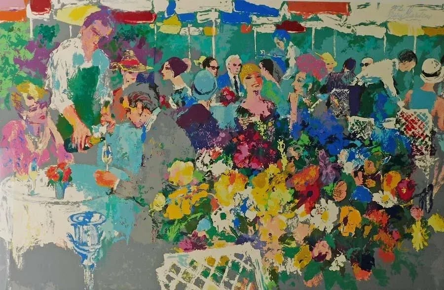 LeRoy Neiman Bistro Garden Serigraph Sn Silkscreen With Custom Framed - 3