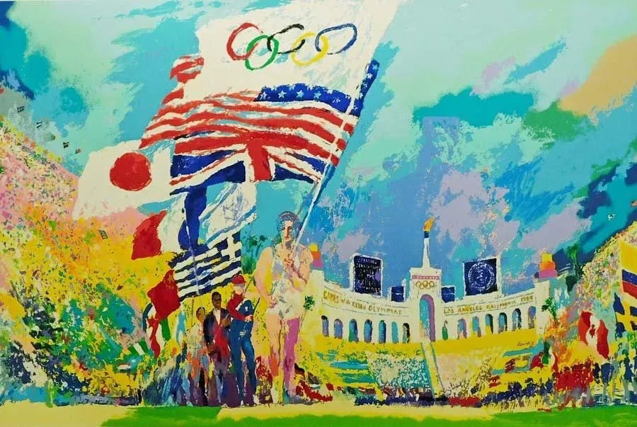 LeRoy Neiman Opening Ceremonies XXIII Olympiad 1984 Unframed Coa Hand Signed - 5