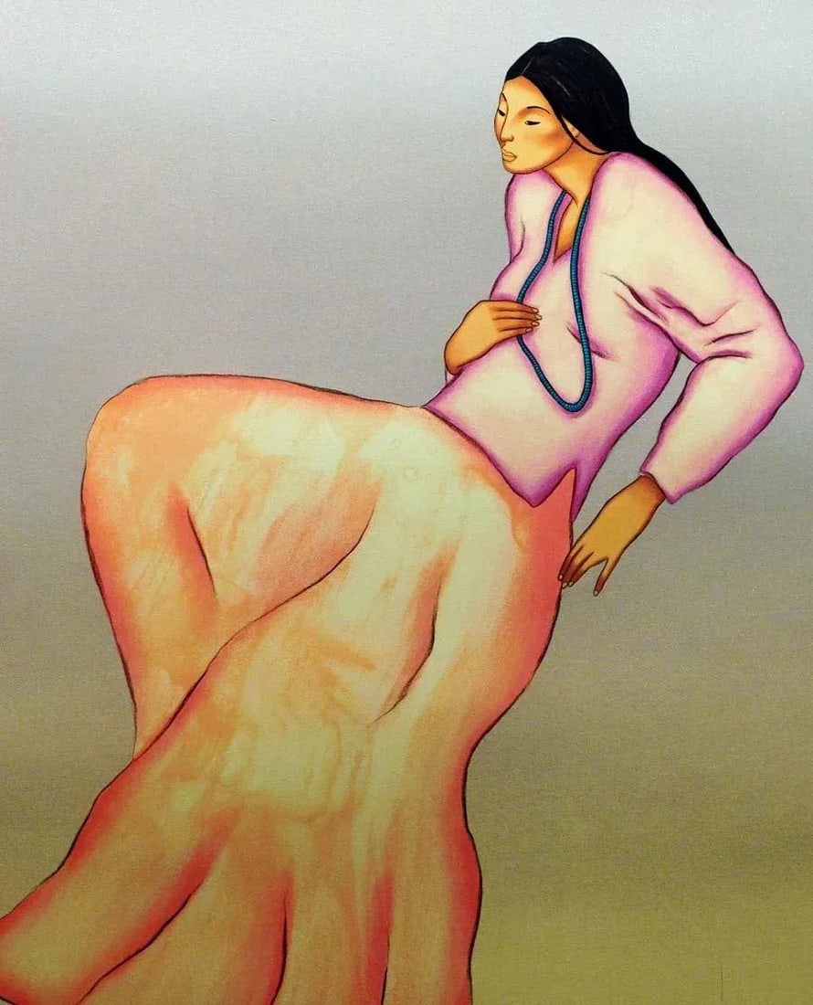 R.C.Gorman "Gala I" Original Lithograph on Paper Artwork Framed - 6