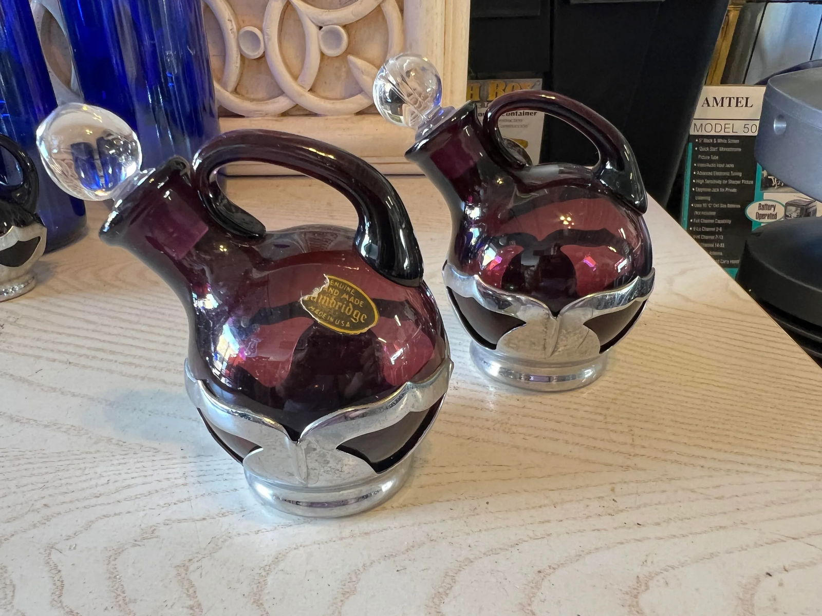 Vintage Purple Cambridge Glass Condiments Set of 5 - 4