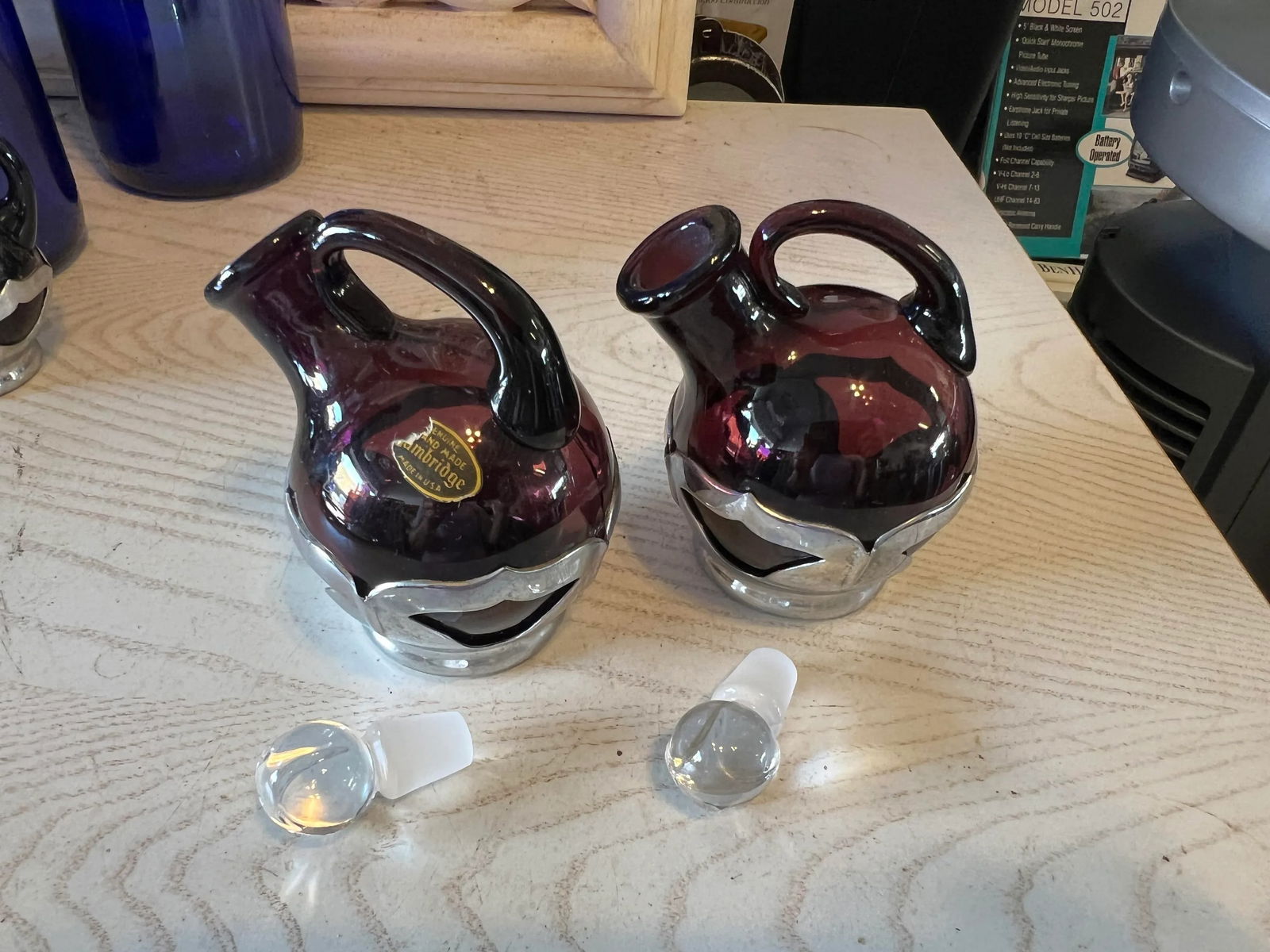 Vintage Purple Cambridge Glass Condiments Set of 5 - 5