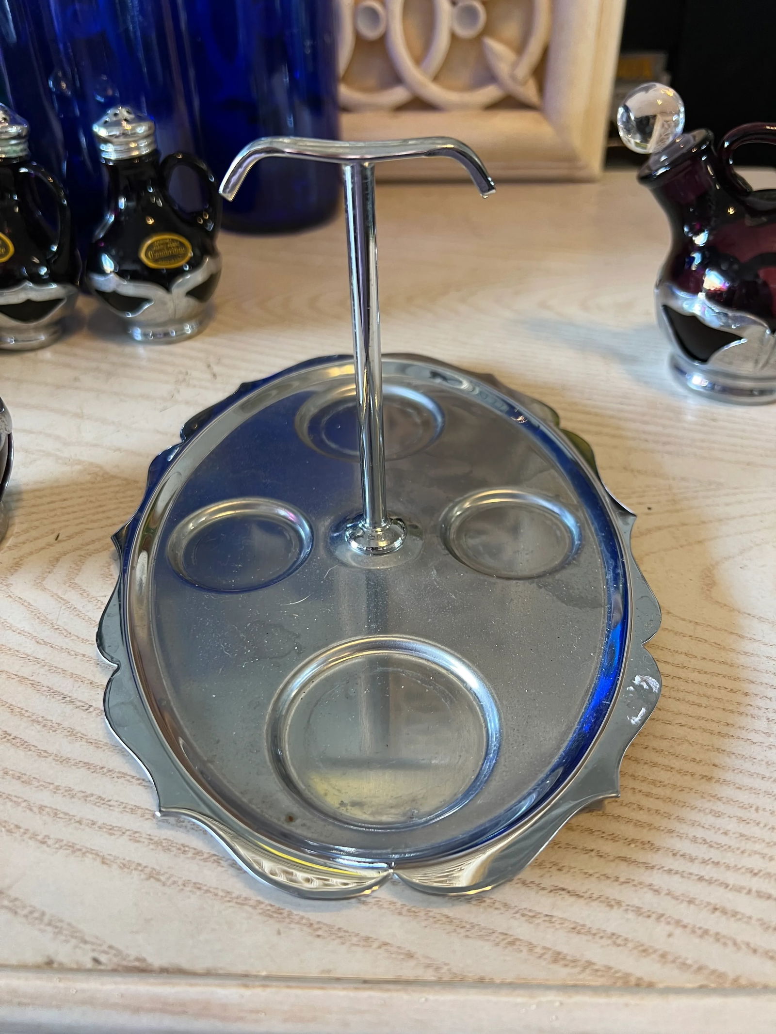 Vintage Purple Cambridge Glass Condiments Set of 5 - 9