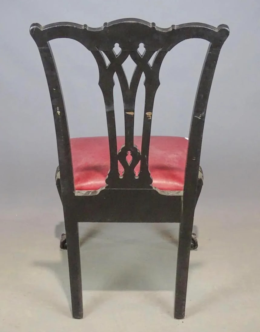 1940s Pair of English Chippendale Style Ball and Claw Foot Dining Chairs - 3
