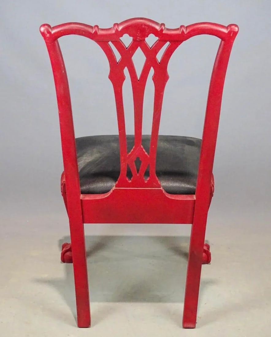 1940s Pair of English Chippendale Style Ball and Claw Foot Dining Chairs - 4