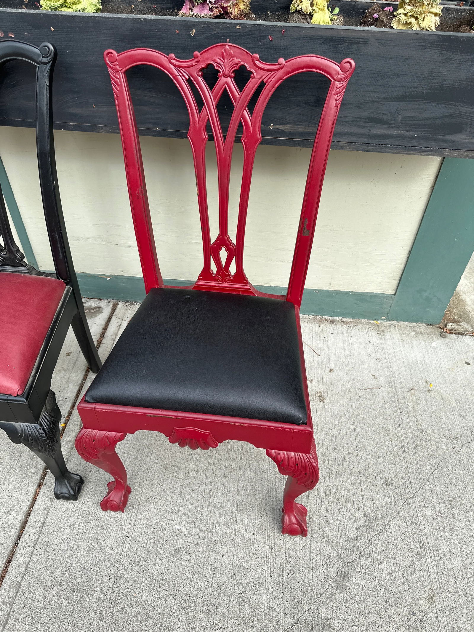 1940s Pair of English Chippendale Style Ball and Claw Foot Dining Chairs - 6