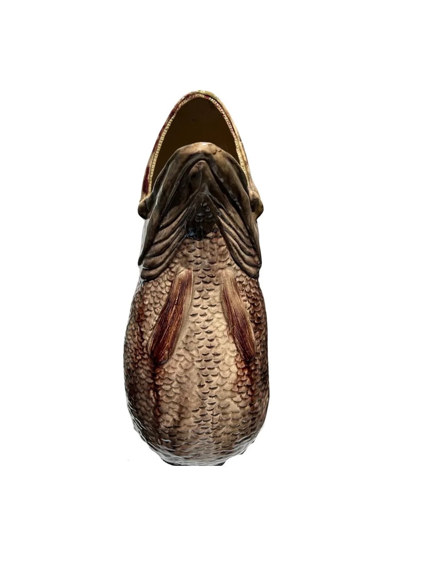 Unusual 19th Century Large Eel Form Majolica Pottery Pitcher - 7