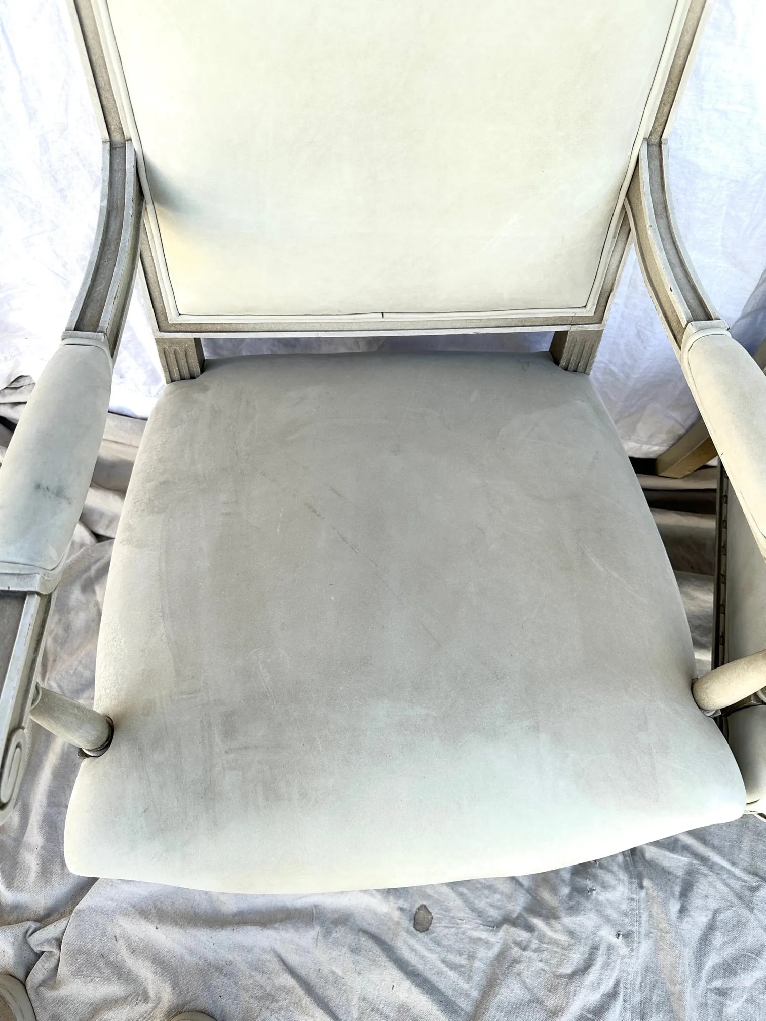 Louis XVI Maison Jansen Style Leather Arm Chairs-A Pair - 4