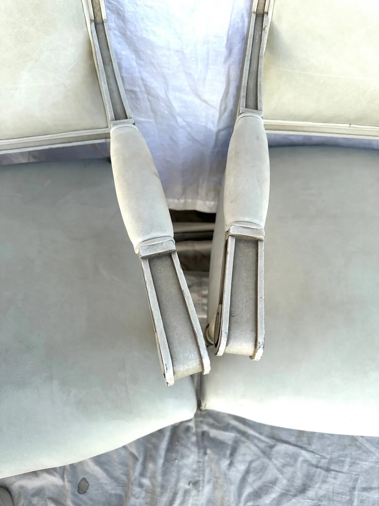 Louis XVI Maison Jansen Style Leather Arm Chairs-A Pair - 5