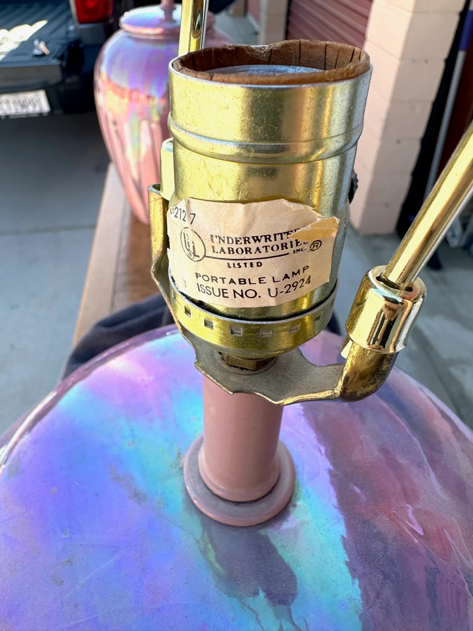 Vintage Iridescent Drip Glaze Ginger Jar Table Lamps-A Pair - 2