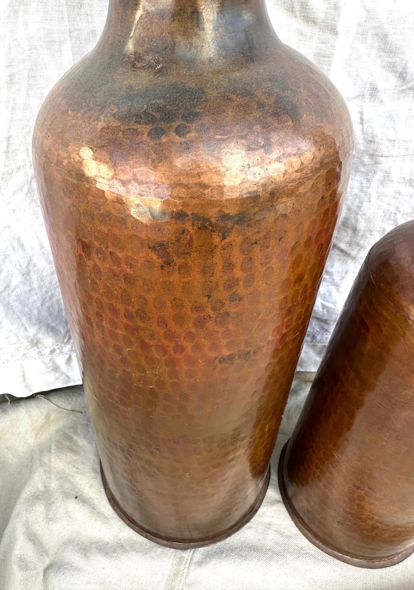 Vintage Hammered Copper Decor Bottles-A Pair - 2