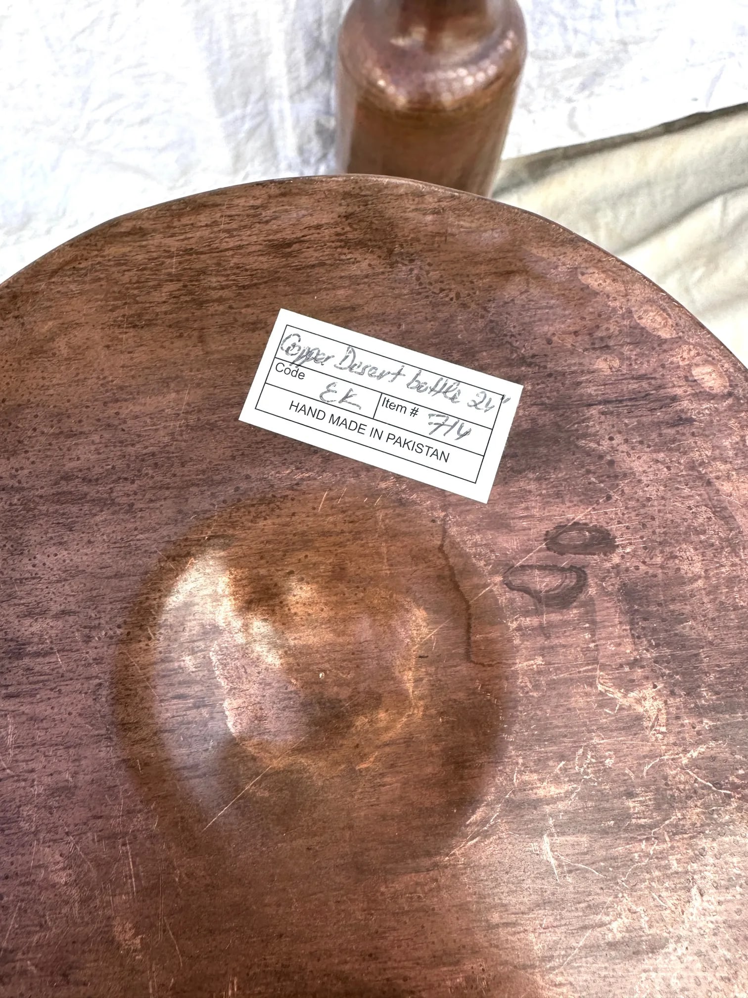 Vintage Hammered Copper Decor Bottles-A Pair - 6