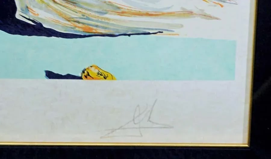1970s Salvador Dali "Transcendent Passage" Japon Paper Hand Signed With Custom Framed - 4