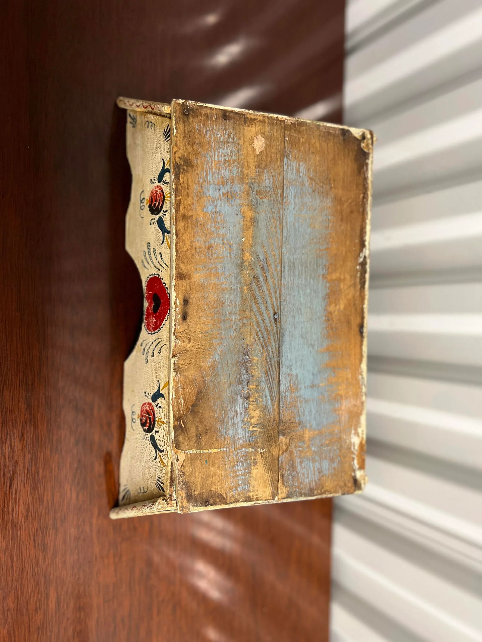 Fantastic American Paint Decorated Folk Art Cutlery Tray - Circa 1845 - 8