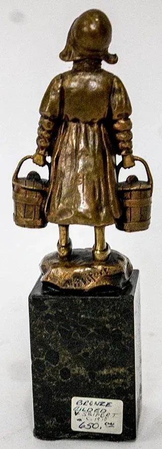 Victor Seifert German 1870-1953 Art Nouv Bronze"Trinkender Frauenakt" Dutch GLRL - 2