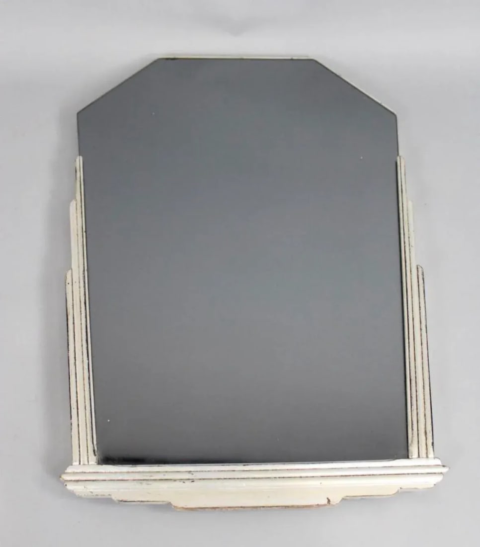 1960s Art Deco Mirror and Console Hall Table in Silver and Black - 10