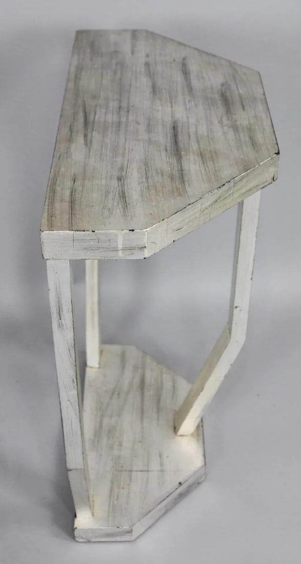 1960s Art Deco Mirror and Console Hall Table in Silver and Black - 7