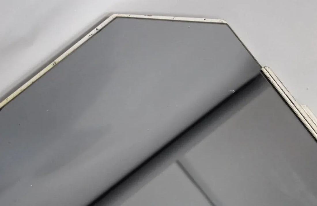 1960s Art Deco Mirror and Console Hall Table in Silver and Black - 8