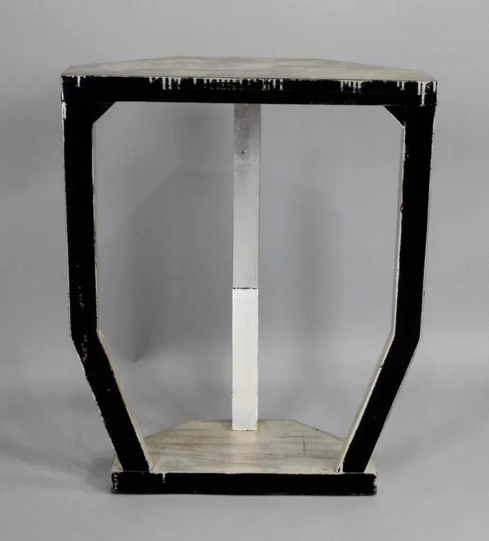1960s Art Deco Mirror and Console Hall Table in Silver and Black - 9