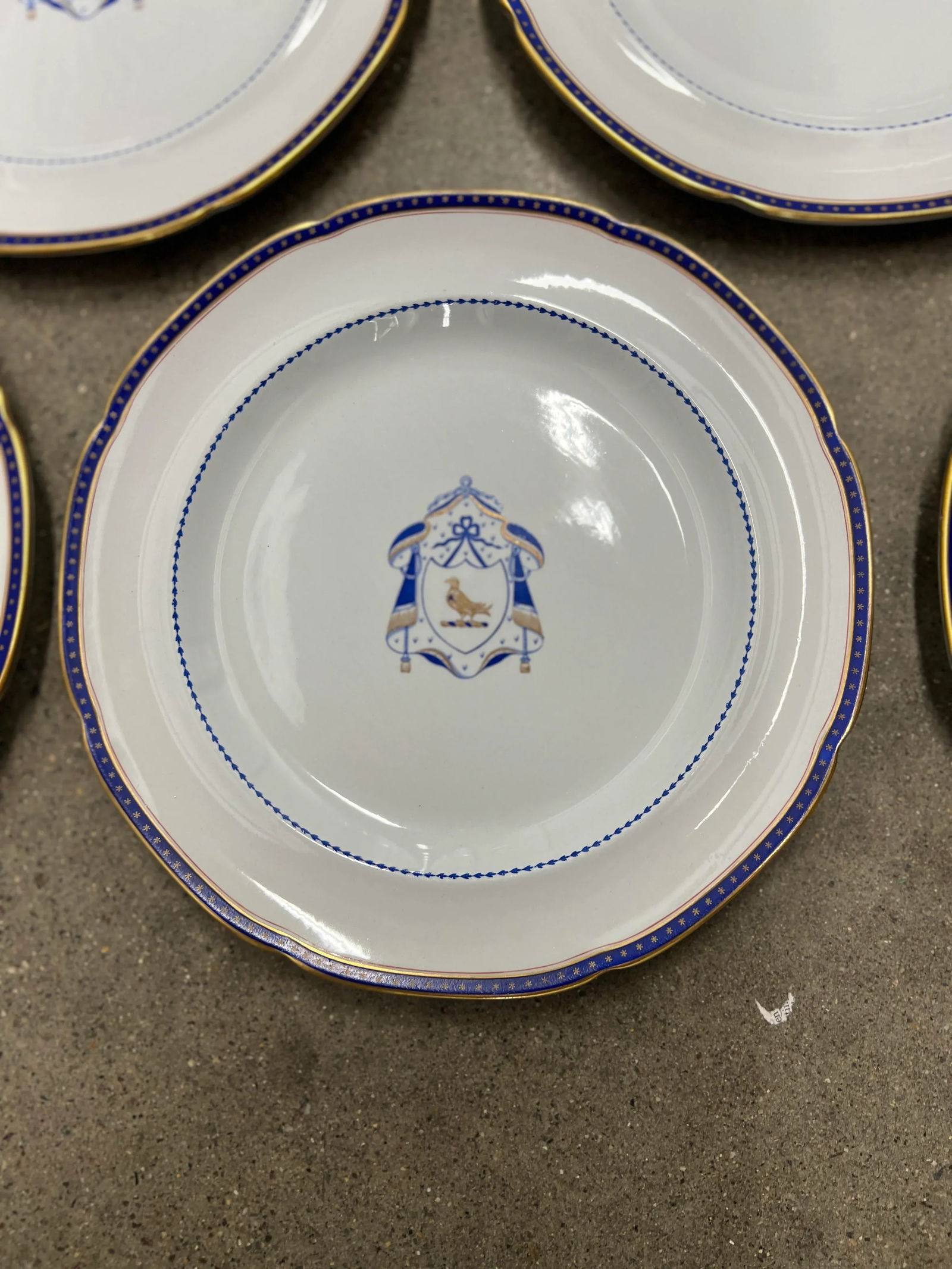 Set of 10, Antique Copeland Spode Armorial Dinner Plates C. 1950 - 2