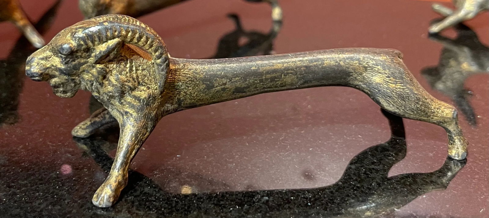 Set of 6 Animalia French Bronzed Knife Rests - 2