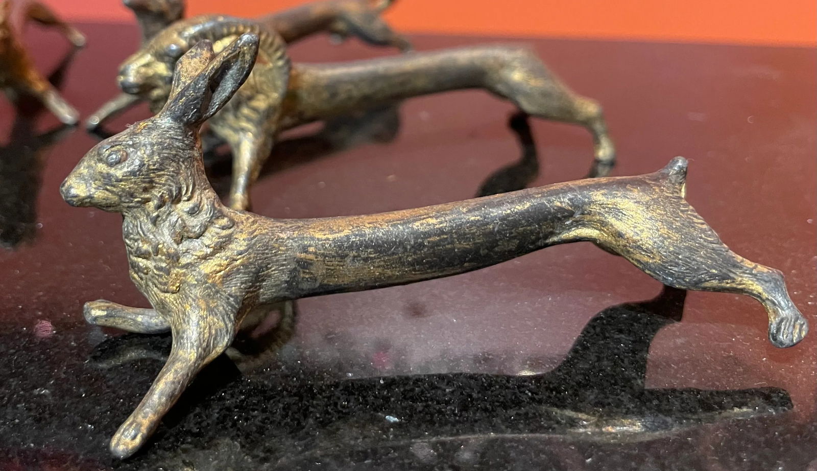 Set of 6 Animalia French Bronzed Knife Rests - 4